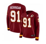 Women's Washington Redskins #91 Ryan Kerrigan Limited Burgundy Therma Long Sleeve Football Jersey