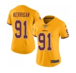Women's Washington Redskins #91 Ryan Kerrigan Limited Gold Rush Vapor Untouchable Football Jersey