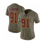 Women's Washington Redskins #91 Ryan Kerrigan Limited Olive 2017 Salute to Service Football Jersey