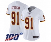 Women's Washington Redskins #91 Ryan Kerrigan White Vapor Untouchable Limited Player 100th Season Football Jersey