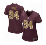Women's Washington Redskins #94 Da'Ron Payne Game Burgundy Red Gold Number Alternate 80TH Anniversary Football Jersey