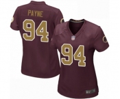 Women's Washington Redskins #94 Da'Ron Payne Game Burgundy Red Gold Number Alternate 80TH Anniversary Football Jersey