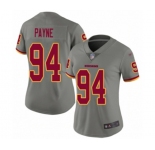 Women's Washington Redskins #94 Da'Ron Payne Limited Gray Inverted Legend Football Jersey