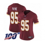 Women's Washington Redskins #95 Da'Ron Payne Burgundy Red Team Color Vapor Untouchable Limited Player 100th Season Football Jersey