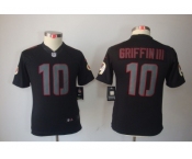 Nike Youth Washington Redskins #10 Robert Griffin III black jerseys[Impact Limited]