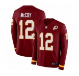 Youth Nike Washington Redskins #12 Colt McCoy Limited Burgundy Therma Long Sleeve NFL Jersey