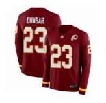 Youth Nike Washington Redskins #23 Quinton Dunbar Limited Burgundy Therma Long Sleeve NFL Jersey