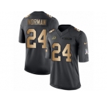 Youth Nike Washington Redskins #24 Josh Norman Limited Black Gold Salute to Service NFL Jersey