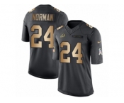 Youth Nike Washington Redskins #24 Josh Norman Limited Black Gold Salute to Service NFL Jersey