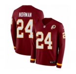 Youth Nike Washington Redskins #24 Josh Norman Limited Burgundy Therma Long Sleeve NFL Jersey