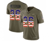 Youth Nike Washington Redskins #26 Adrian Peterson Limited Olive USA Flag 2017 Salute to Service NFL Jersey