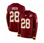 Youth Nike Washington Redskins #28 Darrell Green Limited Burgundy Therma Long Sleeve NFL Jersey