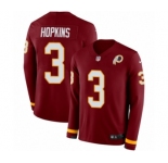 Youth Nike Washington Redskins #3 Dustin Hopkins Limited Burgundy Therma Long Sleeve NFL Jersey