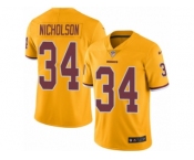 Youth Nike Washington Redskins #34 Montae Nicholson Limited Gold Rush NFL Jersey