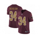 Youth Nike Washington Redskins #34 Montae Nicholson Vapor Untouchable Limited Burgundy Red Gold Number Alternate 80TH Anniversary NFL Jersey