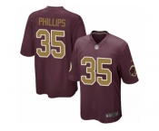 Youth Nike Washington Redskins #35 Dashaun Phillips Game Burgundy Red Gold Number Alternate 80TH Anniversary NFL Jersey