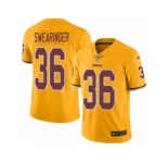 Youth Nike Washington Redskins #36 D.J. Swearinger Limited Gold Rush NFL Jersey