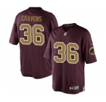Youth Nike Washington Redskins #36 Su'a Cravens Limited Burgundy Red Gold Number Alternate 80TH Anniversary NFL Jersey