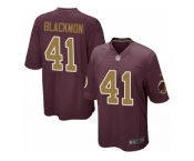 Youth Nike Washington Redskins #41 Will Blackmon Game Burgundy Red Gold Number Alternate 80TH Anniversary NFL Jersey