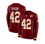 Youth Nike Washington Redskins #42 Charley Taylor Limited Burgundy Therma Long Sleeve NFL Jersey