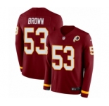Youth Nike Washington Redskins #53 Zach Brown Limited Burgundy Therma Long Sleeve NFL Jersey