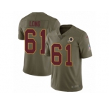 Youth Nike Washington Redskins #61 Spencer Long Limited Olive 2017 Salute to Service NFL Jersey