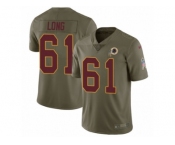 Youth Nike Washington Redskins #61 Spencer Long Limited Olive 2017 Salute to Service NFL Jersey