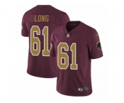 Youth Nike Washington Redskins #61 Spencer Long Vapor Untouchable Limited Burgundy Red Gold Number Alternate 80TH Anniversary NFL Jersey