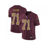 Youth Nike Washington Redskins #71 Charles Mann Vapor Untouchable Limited Burgundy Red Gold Number Alternate 80TH Anniversary NFL Jersey