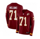 Youth Nike Washington Redskins #71 Trent Williams Limited Burgundy Therma Long Sleeve NFL Jersey