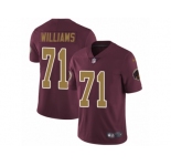 Youth Nike Washington Redskins #71 Trent Williams Vapor Untouchable Limited Burgundy Red Gold Number Alternate 80TH Anniversary NFL Jersey