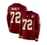 Youth Nike Washington Redskins #72 Dexter Manley Limited Burgundy Therma Long Sleeve NFL Jersey