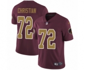 Youth Nike Washington Redskins #72 Geron Christian Burgundy Red Gold Number Alternate 80TH Anniversary Vapor Untouchable Elite Player NFL Jersey