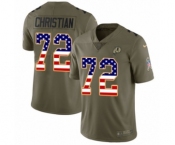 Youth Nike Washington Redskins #72 Geron Christian Limited Olive USA Flag 2017 Salute to Service NFL Jersey