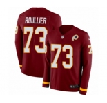 Youth Nike Washington Redskins #73 Chase Roullier Limited Burgundy Therma Long Sleeve NFL Jersey