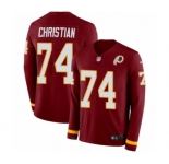 Youth Nike Washington Redskins #74 Geron Christian Limited Burgundy Therma Long Sleeve NFL Jersey