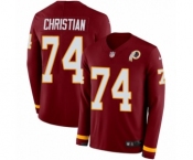 Youth Nike Washington Redskins #74 Geron Christian Limited Burgundy Therma Long Sleeve NFL Jersey