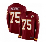 Youth Nike Washington Redskins #75 Brandon Scherff Limited Burgundy Therma Long Sleeve NFL Jersey