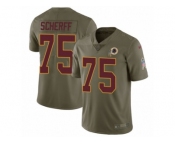 Youth Nike Washington Redskins #75 Brandon Scherff Limited Olive 2017 Salute to Service NFL Jersey