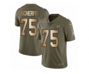 Youth Nike Washington Redskins #75 Brandon Scherff Limited Olive Gold 2017 Salute to Service NFL Jersey