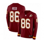 Youth Nike Washington Redskins #86 Jordan Reed Limited Burgundy Therma Long Sleeve NFL Jersey