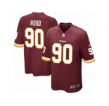 Youth Nike Washington Redskins #90 Ziggy Hood Game Burgundy Red Team Color NFL Jersey
