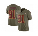 Youth Nike Washington Redskins #91 Ryan Kerrigan Limited Olive 2017 Salute to Service NFL Jersey