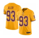 Youth Nike Washington Redskins #93 Jonathan Allen Limited Gold Rush Vapor Untouchable NFL Jersey