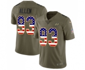 Youth Nike Washington Redskins #93 Jonathan Allen Limited Olive USA Flag 2017 Salute to Service NFL Jersey