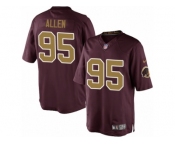 Youth Nike Washington Redskins #95 Jonathan Allen Limited Burgundy Red Gold Number Alternate 80TH Anniversary NFL Jersey