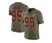 Youth Nike Washington Redskins #95 Jonathan Allen Limited Olive 2017 Salute to Service NFL Jersey