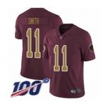 Youth Washington Redskins #11 Alex Smith Burgundy Red Gold Number Alternate 80TH Anniversary Vapor Untouchable Limited Player 100th Season Football Jersey