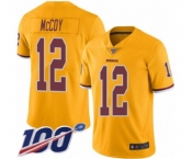 Youth Washington Redskins #12 Colt McCoy Limited Gold Rush Vapor Untouchable 100th Season Football Jersey