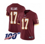 Youth Washington Redskins #17 Doug Williams Burgundy Red Team Color Vapor Untouchable Limited Player 100th Season Football Jersey